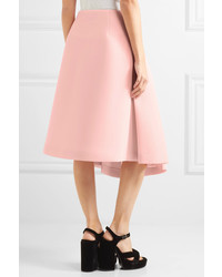 Simone Rocha Pleated Scuba Mesh Midi Skirt Pastel Pink