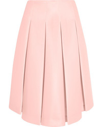 Simone Rocha Pleated Scuba Mesh Midi Skirt Pastel Pink
