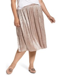 Vince Camuto Plus Size Crushed Foil Pleated Skirt