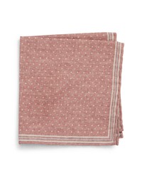 Eleventy Dot Wool Cotton Pocket Square In Dusty Pink At Nordstrom