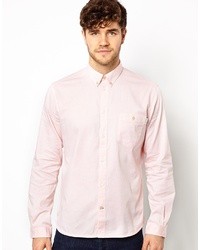 Paul Smith Jeans Oxford Shirt In Polka Dot Tailored Fit Pink