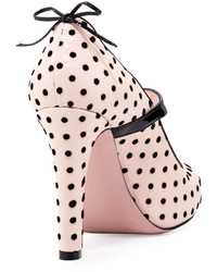 RED Valentino Polka Dot Leather Mary Jane Pump Light Pink