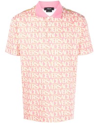 Versace Logo Print Short Sleeve Polo Shirt