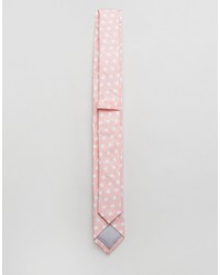 Asos Brand Slim Tie In Pink With Polka Dots