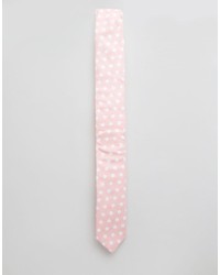 Asos Brand Slim Tie In Pink With Polka Dots