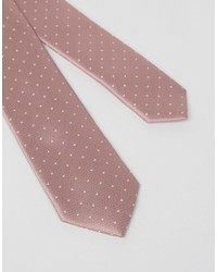 Asos Wedding Tie In Pink Polka Dot