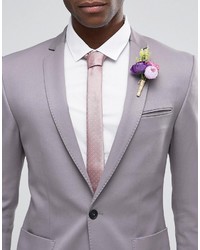 Asos Wedding Tie In Pink Polka Dot