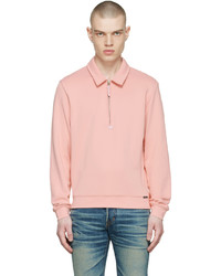 Tom Ford Pink Half Zip Rugby Pullover