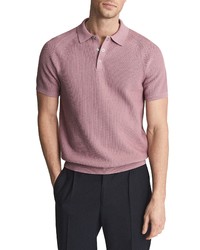 Reiss Alan Cotton Blend Polo In Dusty Rose At Nordstrom