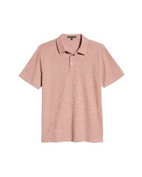 Robert Barakett Cloverdale Waffle Knit Polo In Shadow Coral At Nordstrom