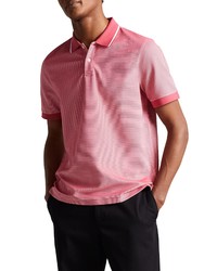 Ted Baker London Ellerby Stripe Polo In Pink At Nordstrom