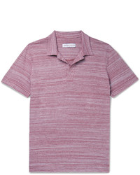 Orlebar Brown Felix Slim Fit Open Collar Mlange Cotton Jersey Polo Shirt