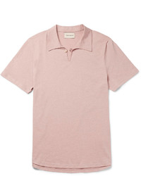 Oliver Spencer Hawthorn Mlange Cotton Jersey Polo Shirt