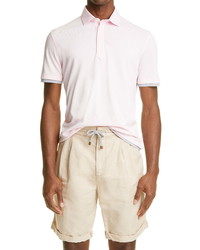 Brunello Cucinelli Layered Short Sleeve Pique Polo