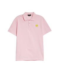 Versace Medusa Applique Cotton Polo Shirt In Candypineapple At Nordstrom