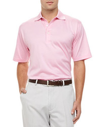 Peter Millar Lisle Knit Cotton Polo Pink