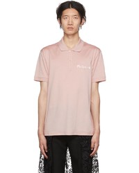 Alexander McQueen Pink Embroidered Polo