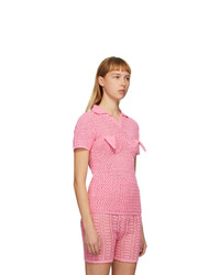 Paula Canovas Del Vas Pink Knit Cones Polo