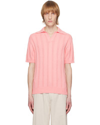 System Pink Open Placket Polo