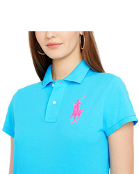 pink and blue polo shirt