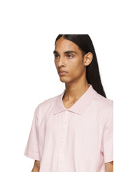 Thom Browne Pink Relaxed Fit Side Slit Polo
