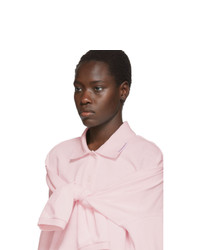 Alexander Wang Pink Tie Sleeve Polo