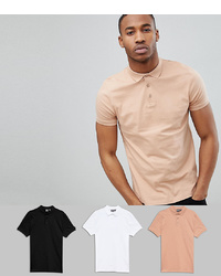 ASOS DESIGN Polo In Jersey 3 Pack Save