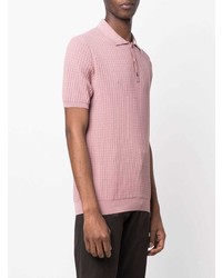 Zanone Ribbed Knit Cotton Polo Shirt