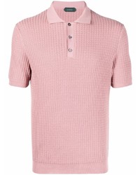 Zanone Ribbed Knit Cotton Polo Shirt