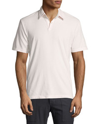 James Perse Short Sleeve Cotton Jersey Polo Shirt Pink