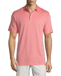 Peter Millar Short Sleeve Pique Polo Shirt Coral