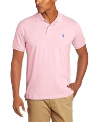 U.S. Polo Assn. Solid Polo With Small Pony Pink Rose Large