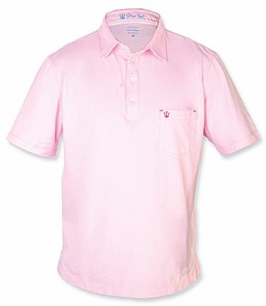 pastel pink polo shirt