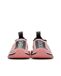 Dolce And Gabbana Pink Sorrento Slip On Sneakers
