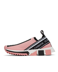 Dolce And Gabbana Pink Sorrento Slip On Sneakers