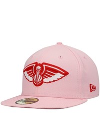 New Era Pink New Orleans Pelicans Candy Cane 59fifty Fitted Hat