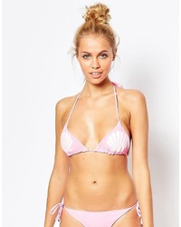 Pink Print Bikini Top