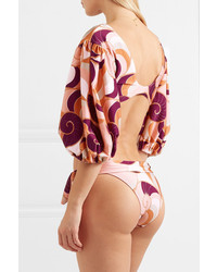 Adriana Degreas Nautilus Tie Front Printed Bikini Top