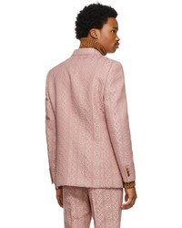 Gucci Pink Jacquard Logo Blazer