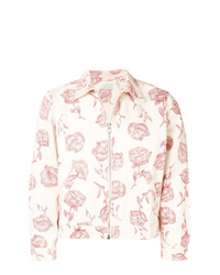 Pink Print Bomber Jacket