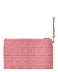 Fendi Pink Terrycloth Large Forever Pouch