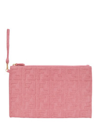 Fendi Pink Terrycloth Large Forever Pouch