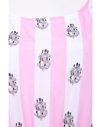 Romwe Print Sleeveless Pink Dress