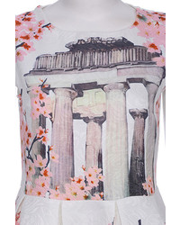 Romwe Roman Architecture Print Pink Sleeveless Dress