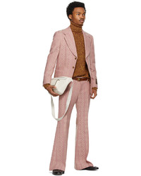 Gucci Pink Jacquard Flared Trousers