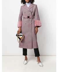 Fendi Patterned Double Breasted Coat