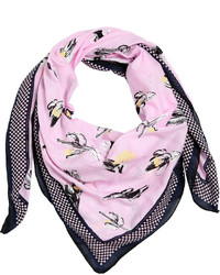 Pink Print Cotton Scarf