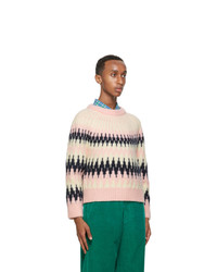 Gucci Pink Zigzag Wool Crop Rave Like Youre Five Sweater