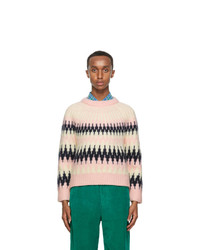 Gucci Pink Zigzag Wool Crop Rave Like Youre Five Sweater