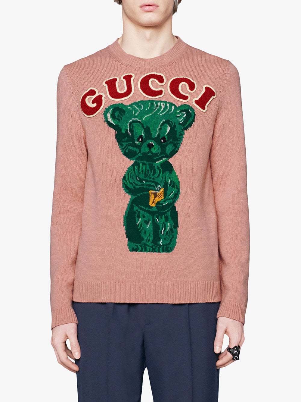 radium Een evenement God Gucci Wool Sweater With Teddy Bear, $831 | farfetch.com | Lookastic